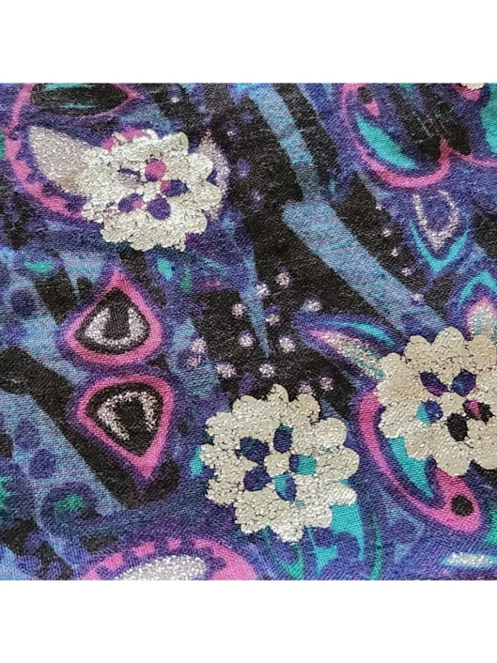 Vintage Square Scarf Wrap Shawl Sarong H&M Divided One Size Floral 47